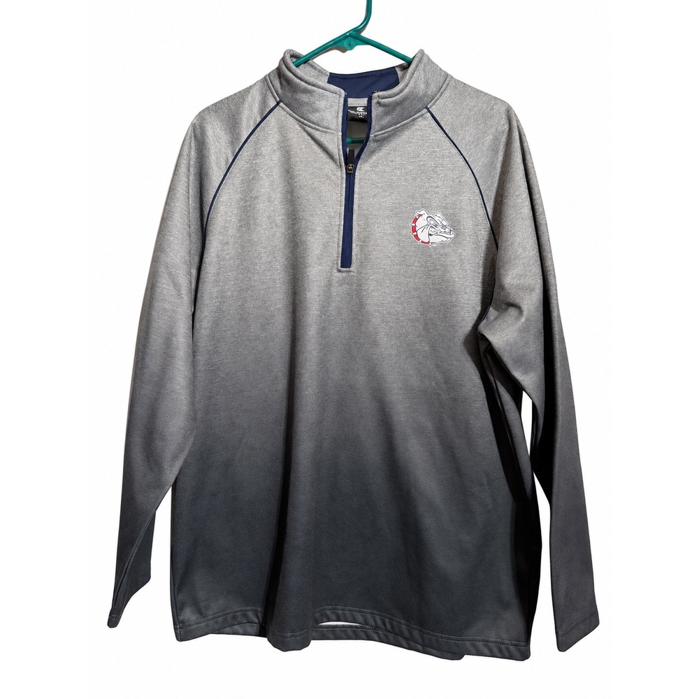 Colosseum Gonzaga Bulldogs Quarter Zip Pullover Grey Navy Ombre XL RN114166